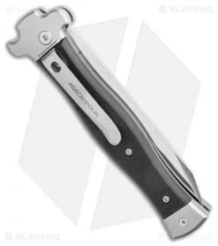 AGA Campolin Zero Reverse Tanto Leverlock Auto Textured Black G10 (3.75" Satin) -Sharp Knives World AGA Campolin Zero Reverse Tanto Leverlock Automatic Black G 10 3.75 Satin AGA01N ST BHQ 116874 LS Side