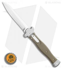 AGA Campolin Zero Reverse Tanto Leverlock Automatic Green G-10 (4" Satin) -Sharp Knives World AGA Campolin Zero Reverse Tanto Leverlock Automatic Green G 10 3.75 Satin AGA01V ST BHQ 116873 LS Bottlecap