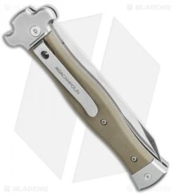 AGA Campolin Zero Reverse Tanto Leverlock Automatic Green G-10 (4" Satin) -Sharp Knives World AGA Campolin Zero Reverse Tanto Leverlock Automatic Green G 10 3.75 Satin AGA01V ST BHQ 116873 LS Side