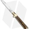 AGA Campolin 11" Frosolone Bayonet Stiletto Auto Knife Stag/Brass (5" Satin) -Sharp Knives World AGA Frosolone Stag Brass 11in Bayo BP 29297 jr