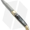 AGA Campolin Brass Lever Lock Automatic Knife Dark Horn (3.75" Damascus) 1 AGA Campolin Brass Lever Lock Automatic Knife Dark Horn (3.75" Damascus) -Sharp Knives World AGA Lever Brass Damascus Braz Horn BP 18726 jr
