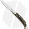 AGA Campolin 9" Sahara Italian Stiletto Automatic Knife Ram Horn (3.8" Mirror)