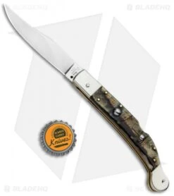 AGA Campolin 9" Sahara Italian Stiletto Automatic Knife Ram Horn (3.8" Mirror) 11 AGA Campolin 9" Sahara Italian Stiletto Automatic Knife Ram Horn (3.8" Mirror) -Sharp Knives World Aga Campolin 9in Sahara Italian Stiletto Auto Ram Horn Mirror BHQ 90703 jr bottlecap