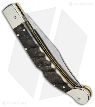 AGA Campolin 9" Sahara Italian Stiletto Automatic Knife Ram Horn (3.8" Mirror) 5 AGA Campolin 9" Sahara Italian Stiletto Automatic Knife Ram Horn (3.8" Mirror) - Image 3