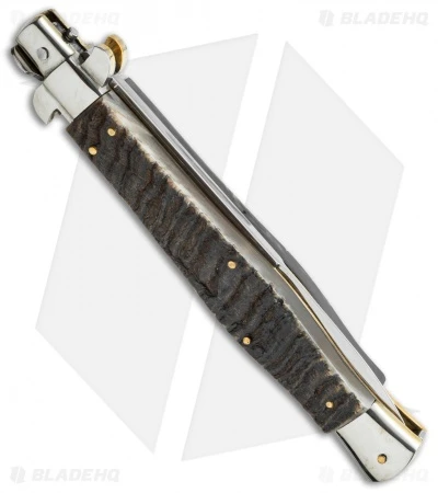 AGA Campolin 13" Picklock Automatic Italian Stiletto Ram Horn (6" Satin Bayo) 4 AGA Campolin 13" Picklock Automatic Italian Stiletto Ram Horn (6" Satin Bayo) - Image 2