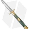 AGA Campolin 13" Bat Swinguard Automatic Brass/Abalone (5.75" Satin Dagger) -Sharp Knives World aga 13in swing bat abalone dagger br cm