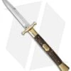 AGA Campolin 13" Bat Swinguard Automatic Brass/Stag Horn (5.75" Satin Bayonet) -Sharp Knives World aga 13in swing bat stag bayo brass cm