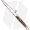 AGA Campolin 12" Sicilian Ring Pull Automatic Knife Stag Horn (5.5" Satin Bayo) -Sharp Knives World aga campolin sicilian ring pull stag