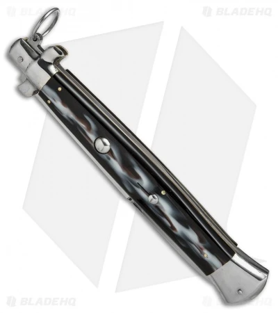 AGA Campolin 18" Ring Pull Automatic Italian Stiletto Sim Horn (8" Satin Bayo) 4 AGA Campolin 18" Ring Pull Automatic Italian Stiletto Sim Horn (8" Satin Bayo) - Image 2