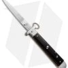 AGA Campolin 9" Francese Ring Pull Automatic Ebony Wood (3.7" Satin Flat) -Sharp Knives World aga francese ring ebony