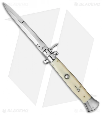 AGA Campolin 15" Ring Pull Automatic Italian Stiletto Sim Ivory (7" Satin Bayo) 3 AGA Campolin 15" Ring Pull Automatic Italian Stiletto Sim Ivory (7" Satin Bayo)