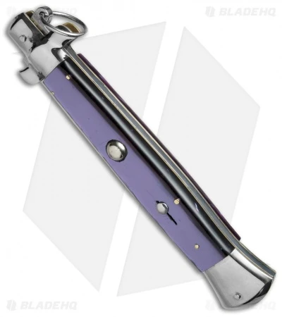 AGA Campolin 15" Ring Pull Automatic Italian Stiletto Purple (7" Satin Bayo) 4 AGA Campolin 15" Ring Pull Automatic Italian Stiletto Purple (7" Satin Bayo) - Image 2