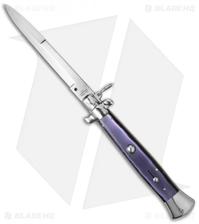 AGA Campolin 15" Ring Pull Automatic Italian Stiletto Purple (7" Satin Bayo) 3 AGA Campolin 15" Ring Pull Automatic Italian Stiletto Purple (7" Satin Bayo)